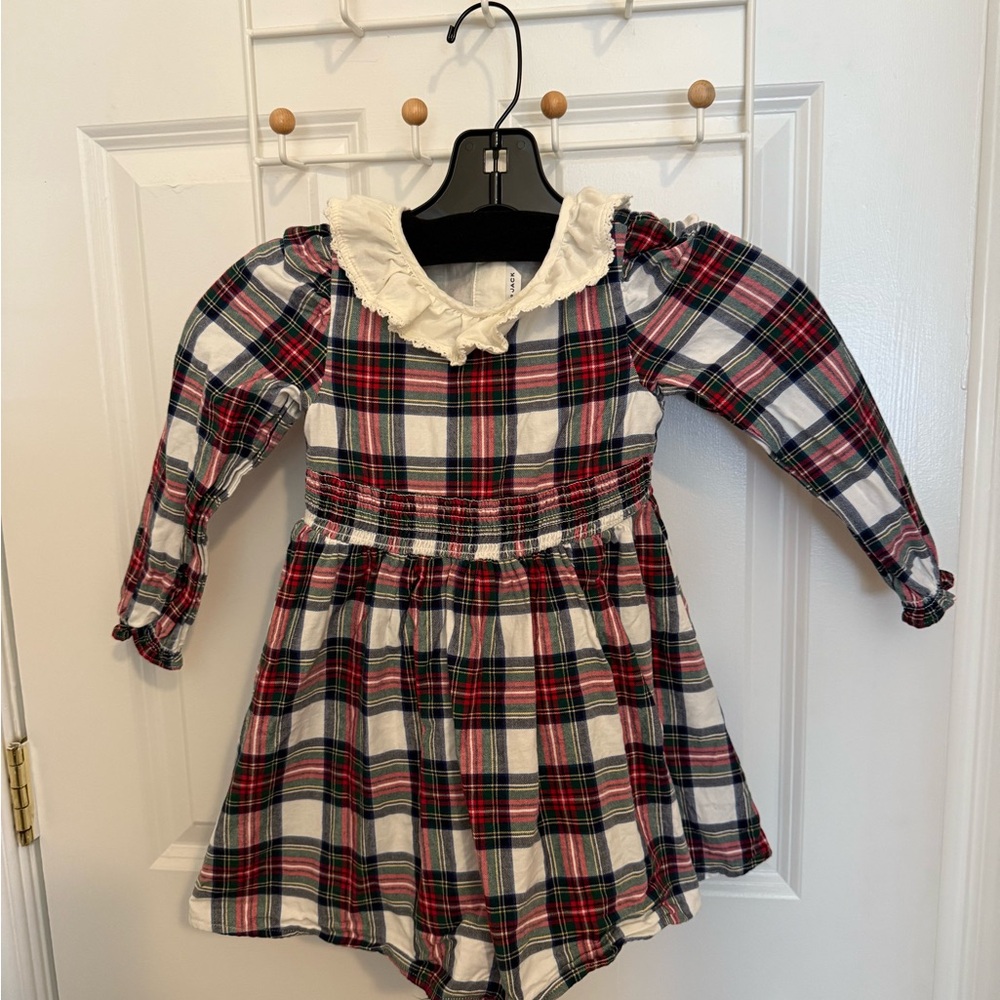 Janie and Jack Tartan Ruffle Collar Dress
